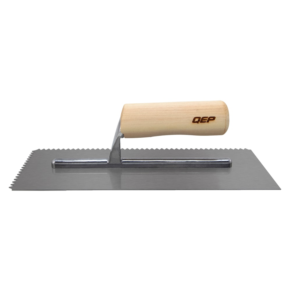 1/4 in. x 3/16 in. Traditional Carbon Steel V-Notch Flooring Trowel with Wood Handle