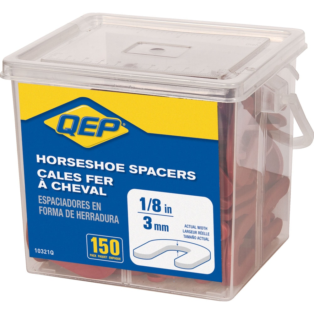 Cales d'espacement en fer à cheval de 1/8 po pour carrelage en marbre, granit et pierre, installations au sol ou au mur, paquet de 150