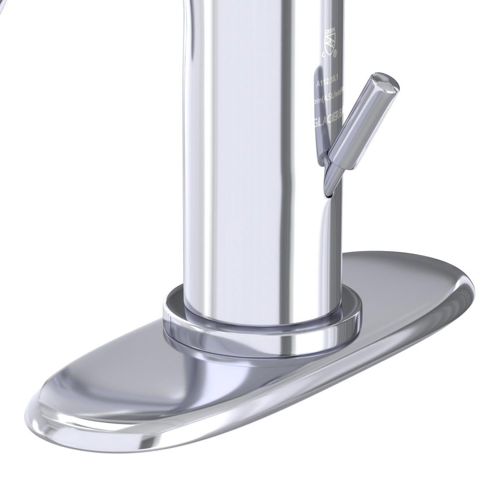 Robinet de salle de bain moderne à un trou et à levier en arc moyen en chrome