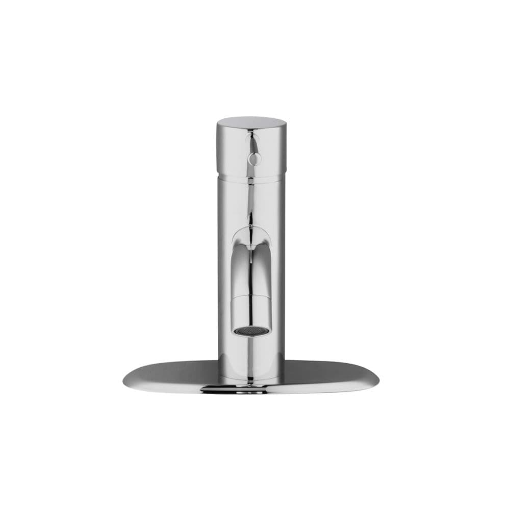 Robinet de salle de bain moderne à un trou et à levier en arc moyen en chrome