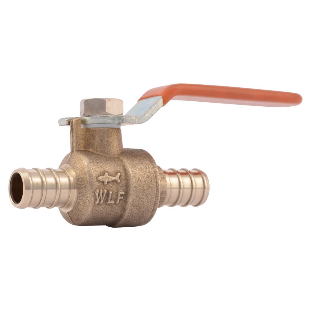 Robinet à bille PEX en laiton de 1/2 po x 1/2 po