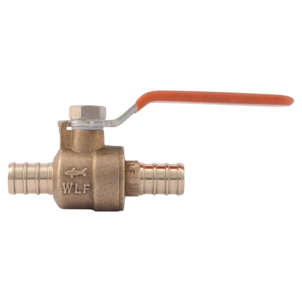 Robinet à bille PEX en laiton de 1/2 po x 1/2 po