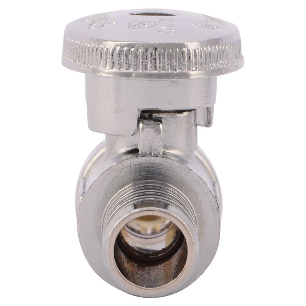 Butée droite à compression PEX en laiton chromé de 1/2 po x 3/8 po de diamètre extérieur
