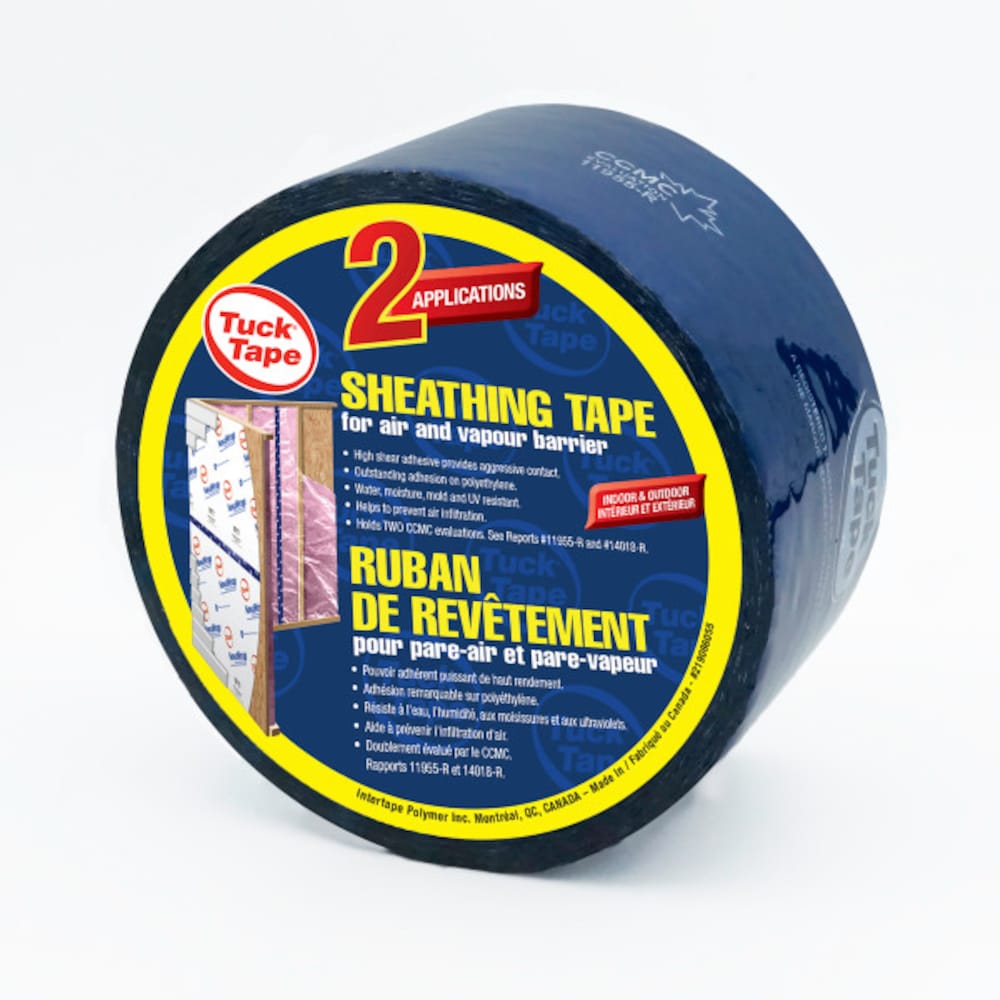 2.4-inch x 180 ft. UV-Resistant Sheathing Tape Roll for PE Vapour Barrier