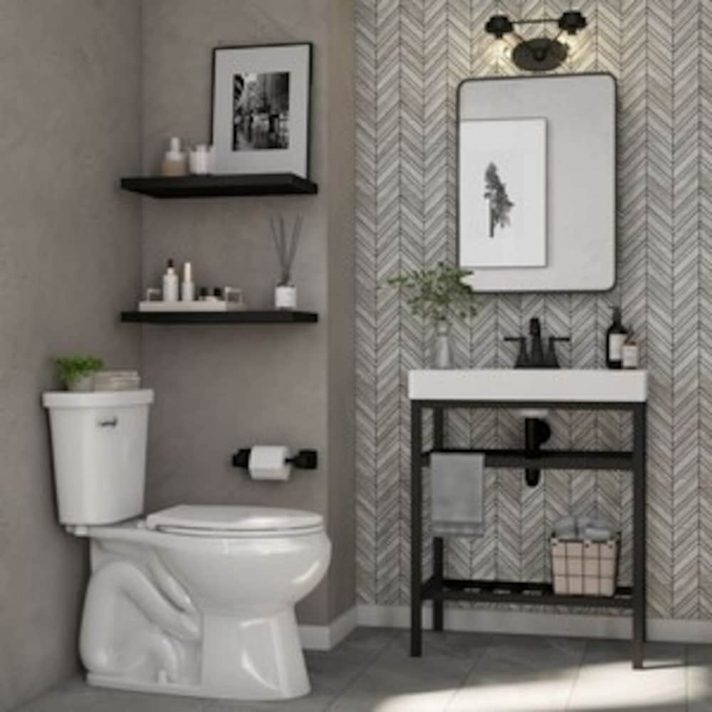 Robinet de lavabo de salle de bain Halifax à 2 poignées et 4 pouces, noir mat