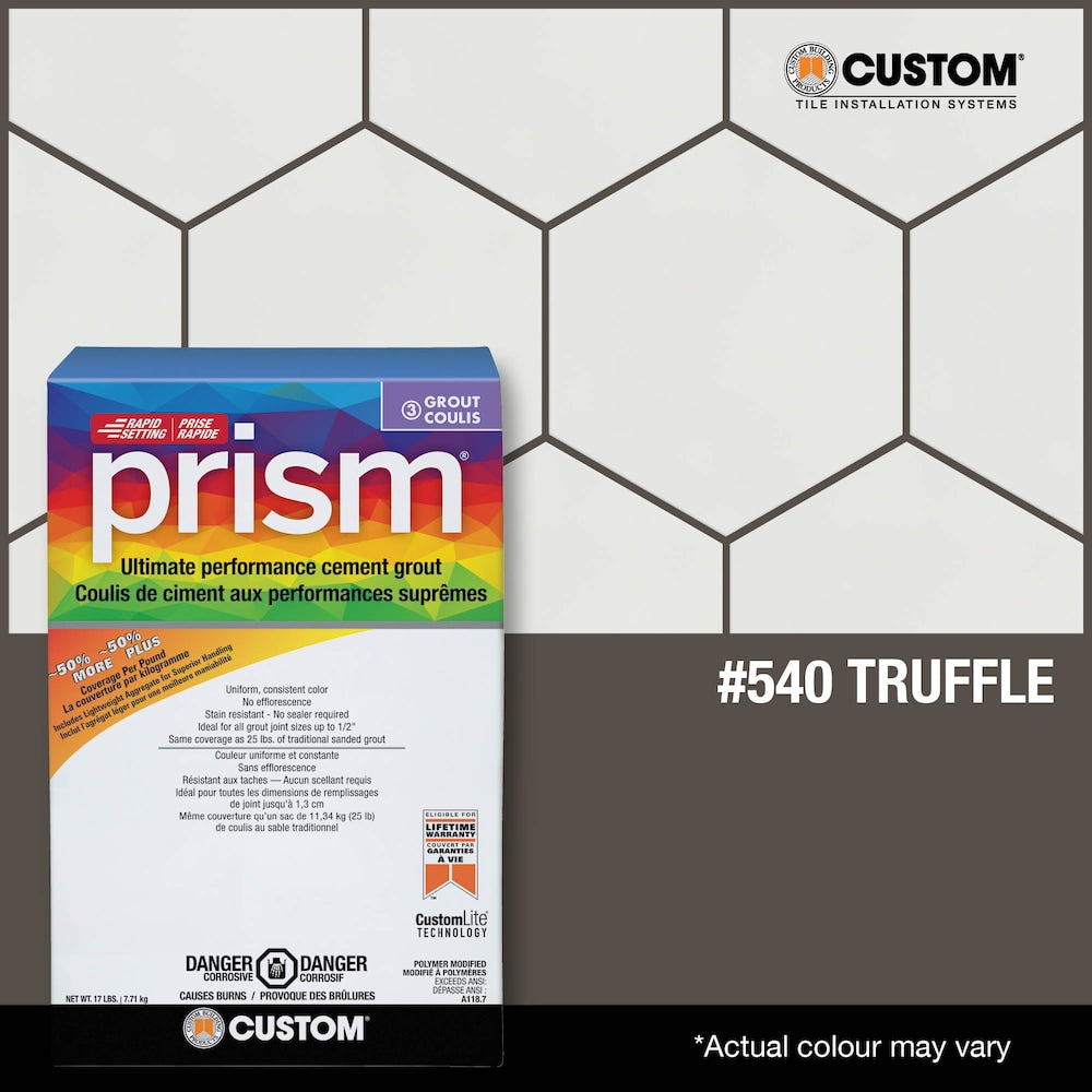 Prism 17 lb. 540 Truffle Stain-Resistant Grout for Tile and Stone