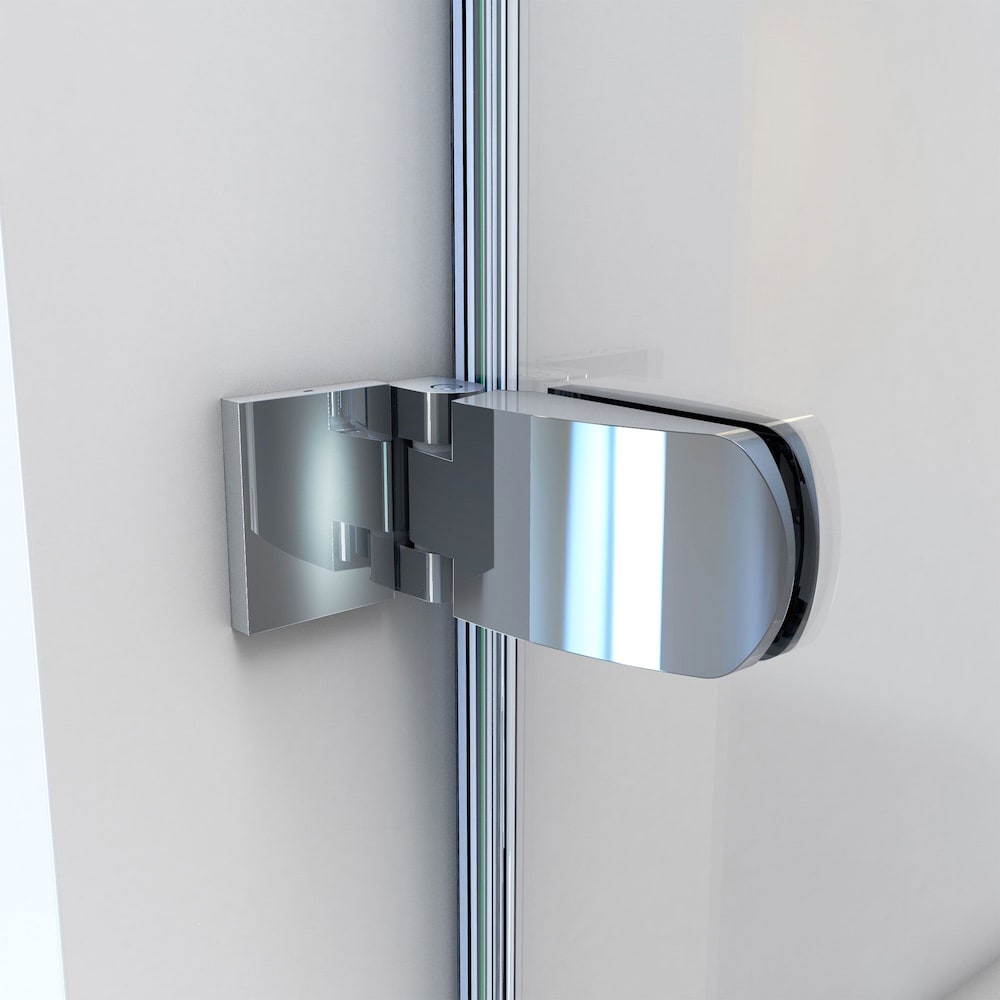 Aqua Uno 34 in. W x 58 in. H Frameless Pivot Bathtub Door in Chrome with Clear Tempered Glass