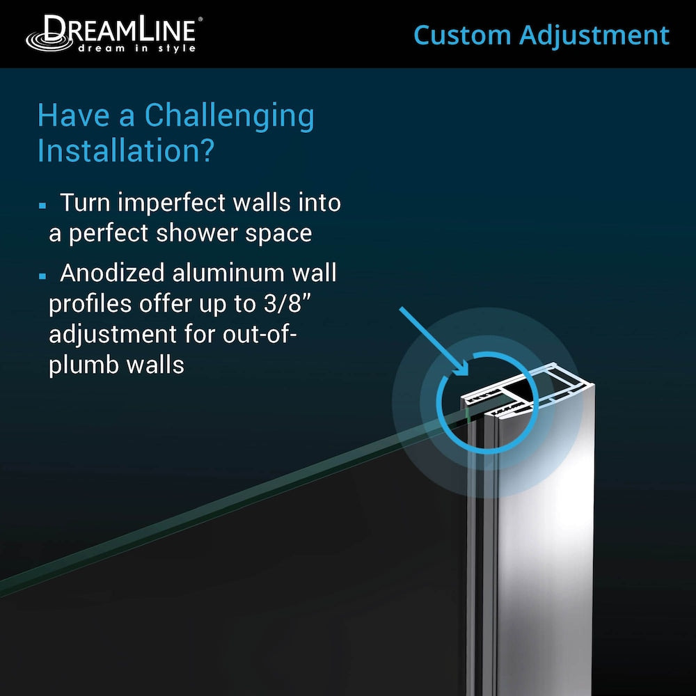 Aqua 48 in. W x 58 in. H Frameless Pivot Bathtub Door in Chrome with Clear Tempered Glass