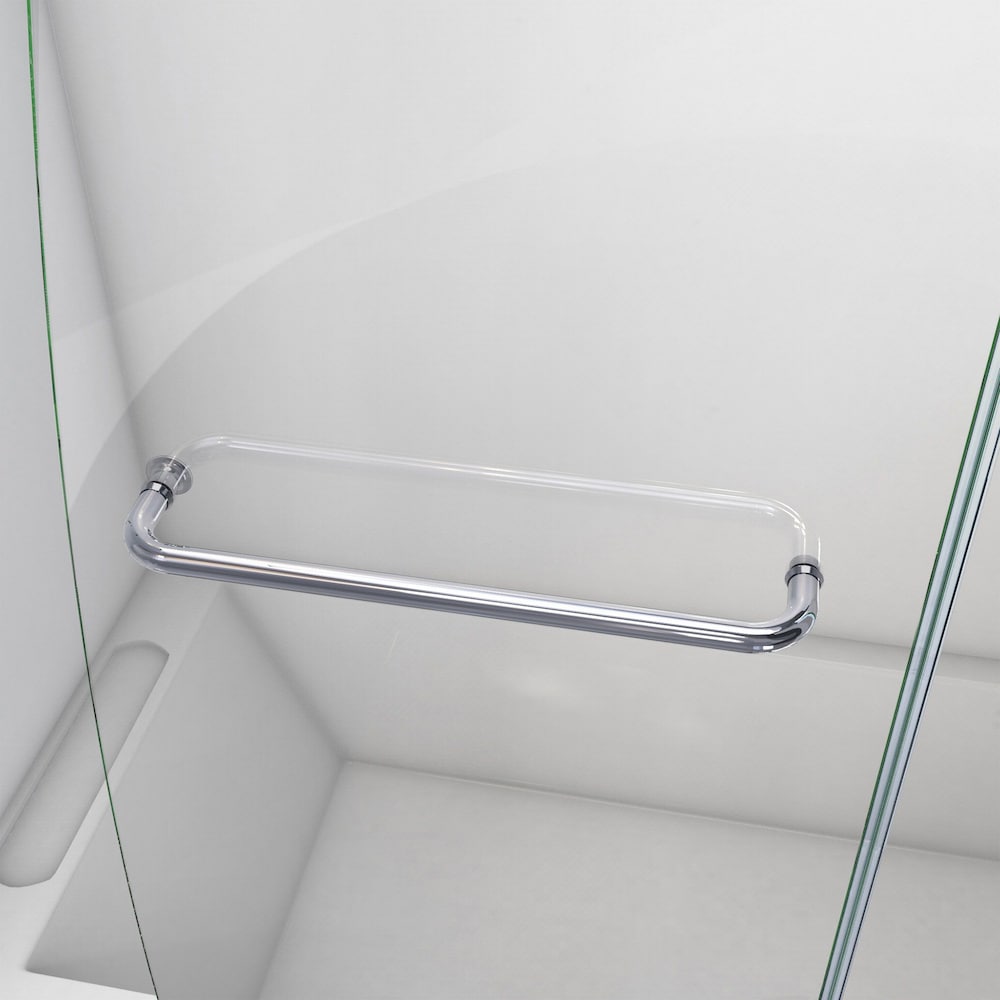 Aqua 48 in. W x 58 in. H Frameless Pivot Bathtub Door in Chrome with Clear Tempered Glass