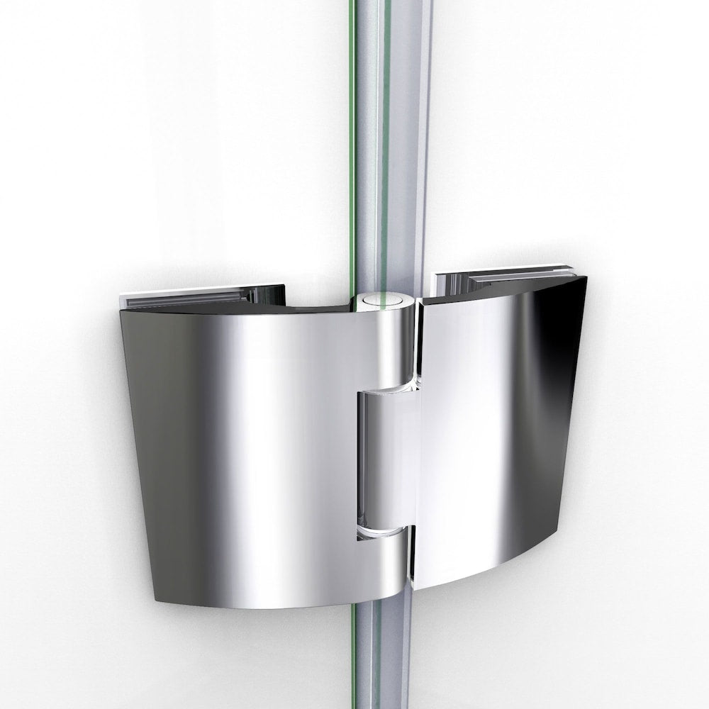 Aqua 48 in. W x 58 in. H Frameless Pivot Bathtub Door in Chrome with Clear Tempered Glass