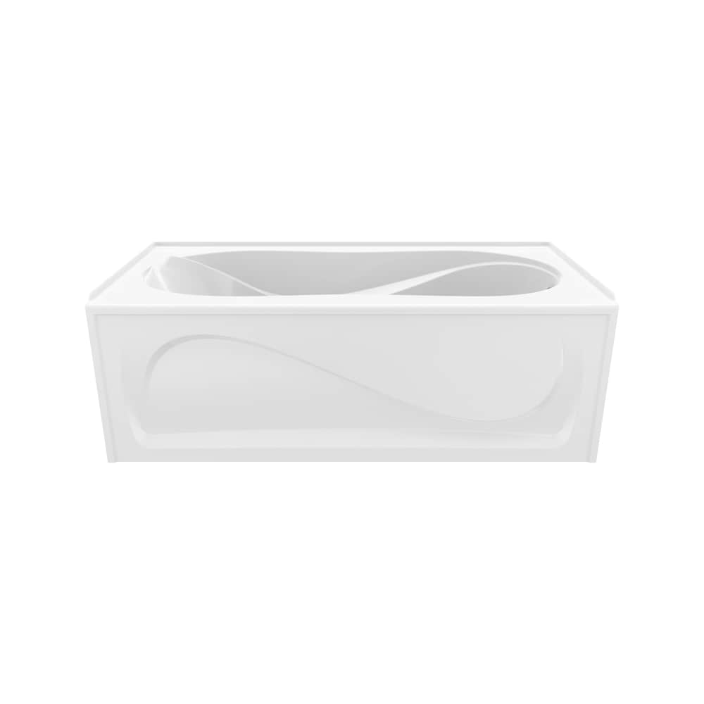 Cocoon 60L x 30W x 21H Acrylic Rectangular Alcove Bathtub, Right Drain, in White with 12-inch Soaking Depth