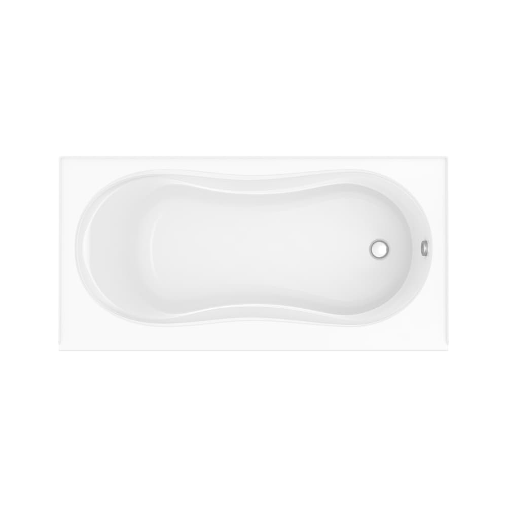 Cocoon 60L x 30W x 21H Acrylic Rectangular Alcove Bathtub, Right Drain, in White with 12-inch Soaking Depth