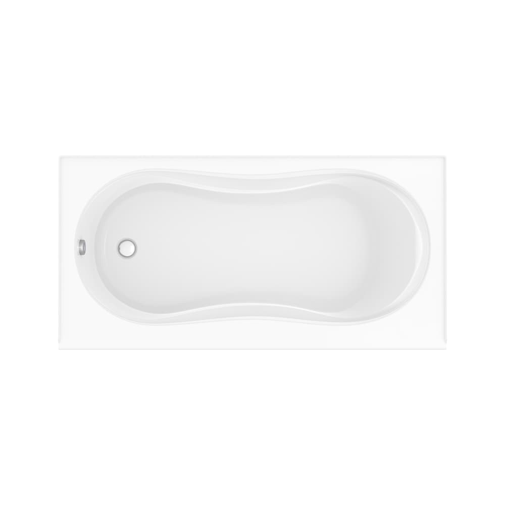 Cocoon 60L x 30W x 21H Acrylic Rectangular Alcove Bathtub, Left Drain, in White with 12-inch Soaking Depth