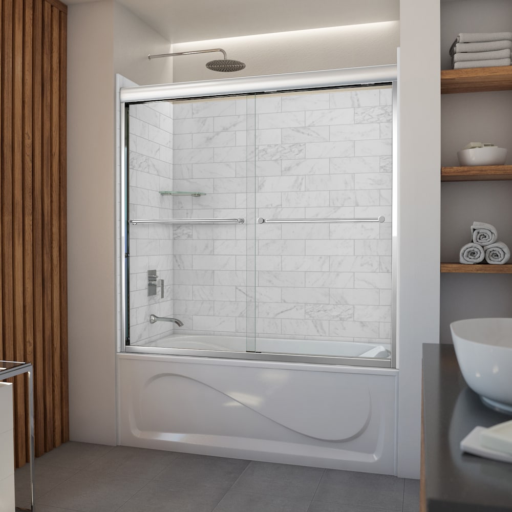 Cocoon 60L x 30W x 21H Acrylic Rectangular Alcove Bathtub, Left Drain, in White with 12-inch Soaking Depth