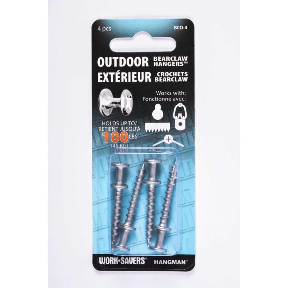 Cintres d'extérieur à griffes d'ours de 100 lb maximum - 4 pièces