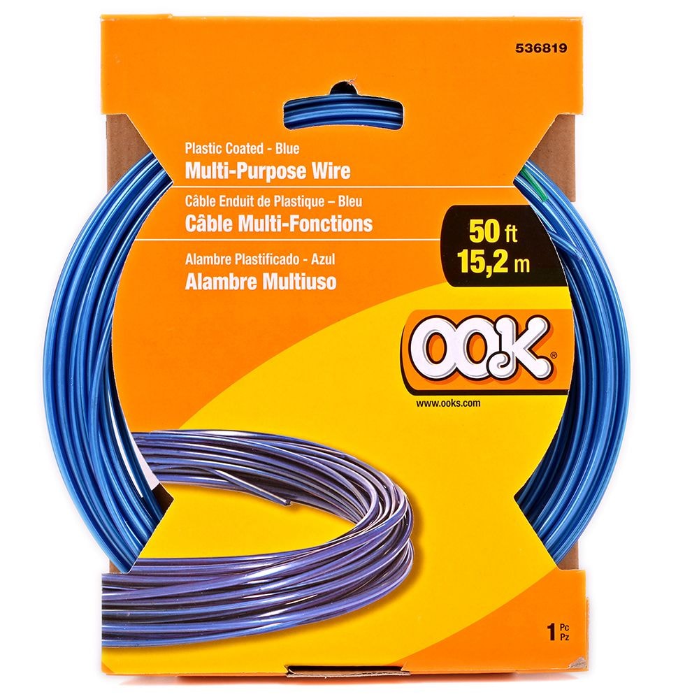 Fil multi-usages recouvert de plastique bleu de 50 pieds - 1 pièce