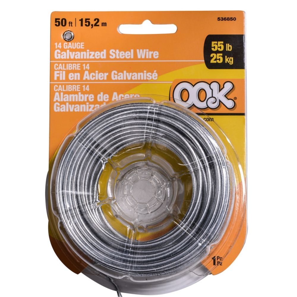 Fil d'acier galvanisé de calibre 14 de 50 pi et 55 lb max. - 1 pièce