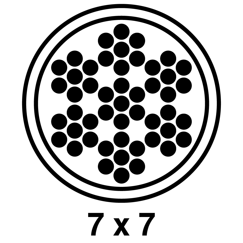 3/32-in x 1/8-in x 50 ft. PVC Coated Galvanized Steel 7x7 Aircraft Cable Set, 184 lb. Safe Working Load (7 Pieces)