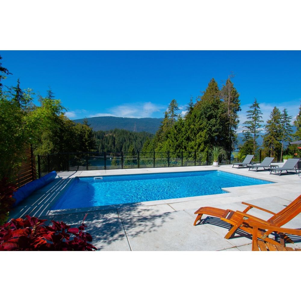 AquatinePLUS 44-inch W x 4 ft. H Aluminum Metal Rail Kit in Black for Pool Fencing Glass Panels