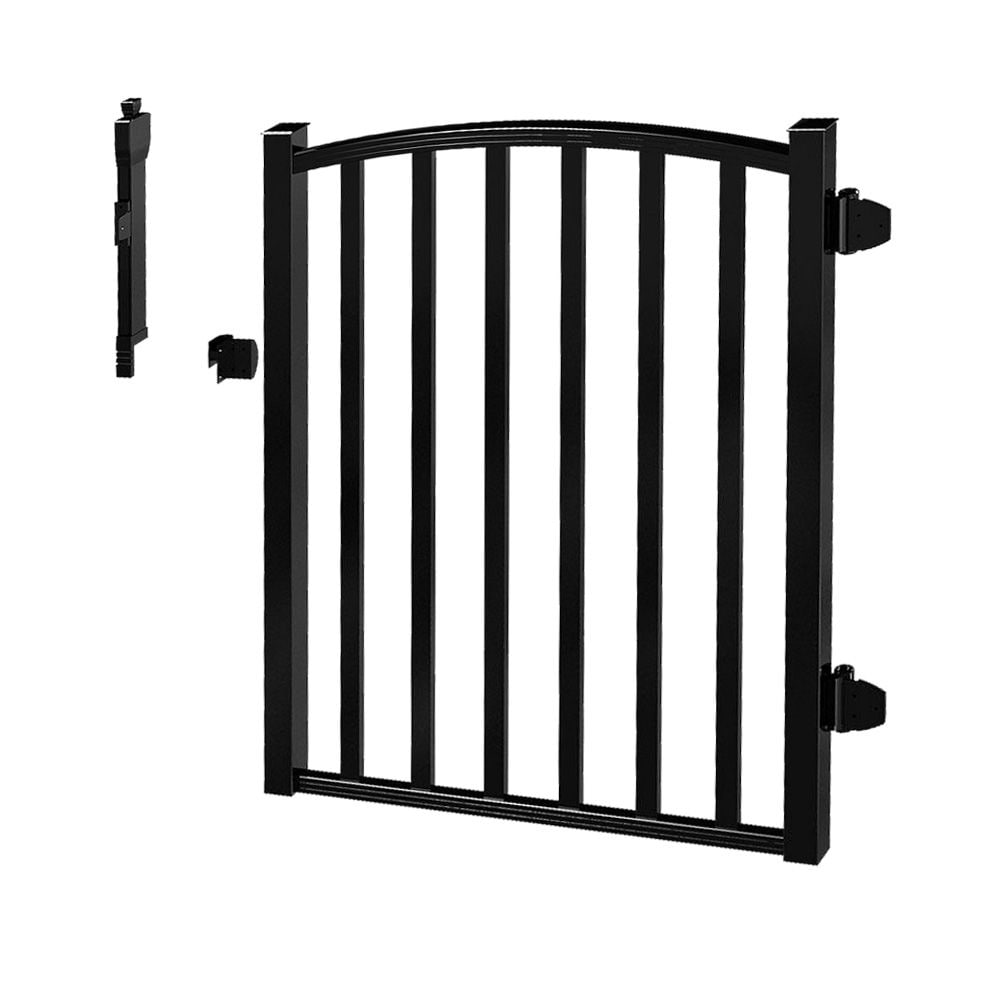 Barrière de piscine autobloquante en aluminium avec revêtement en poudre AquatinePLUS de 3 pi de largeur x 4 pi de hauteur, noire