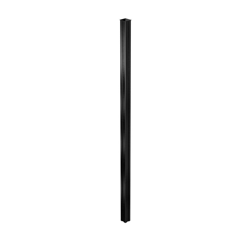 Poteau de clôture en aluminium à surface souple AquatinePLUS de 4 pi de hauteur, noir, pour clôture de piscine