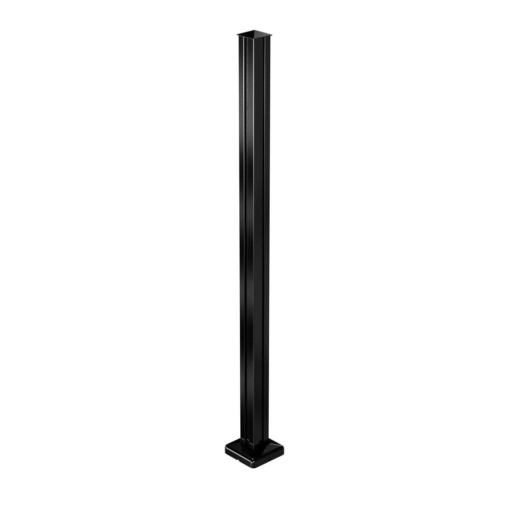 Poteau de clôture en aluminium pour surface dure AquatinePLUS de 4 pi de hauteur, noir, pour clôture de piscine