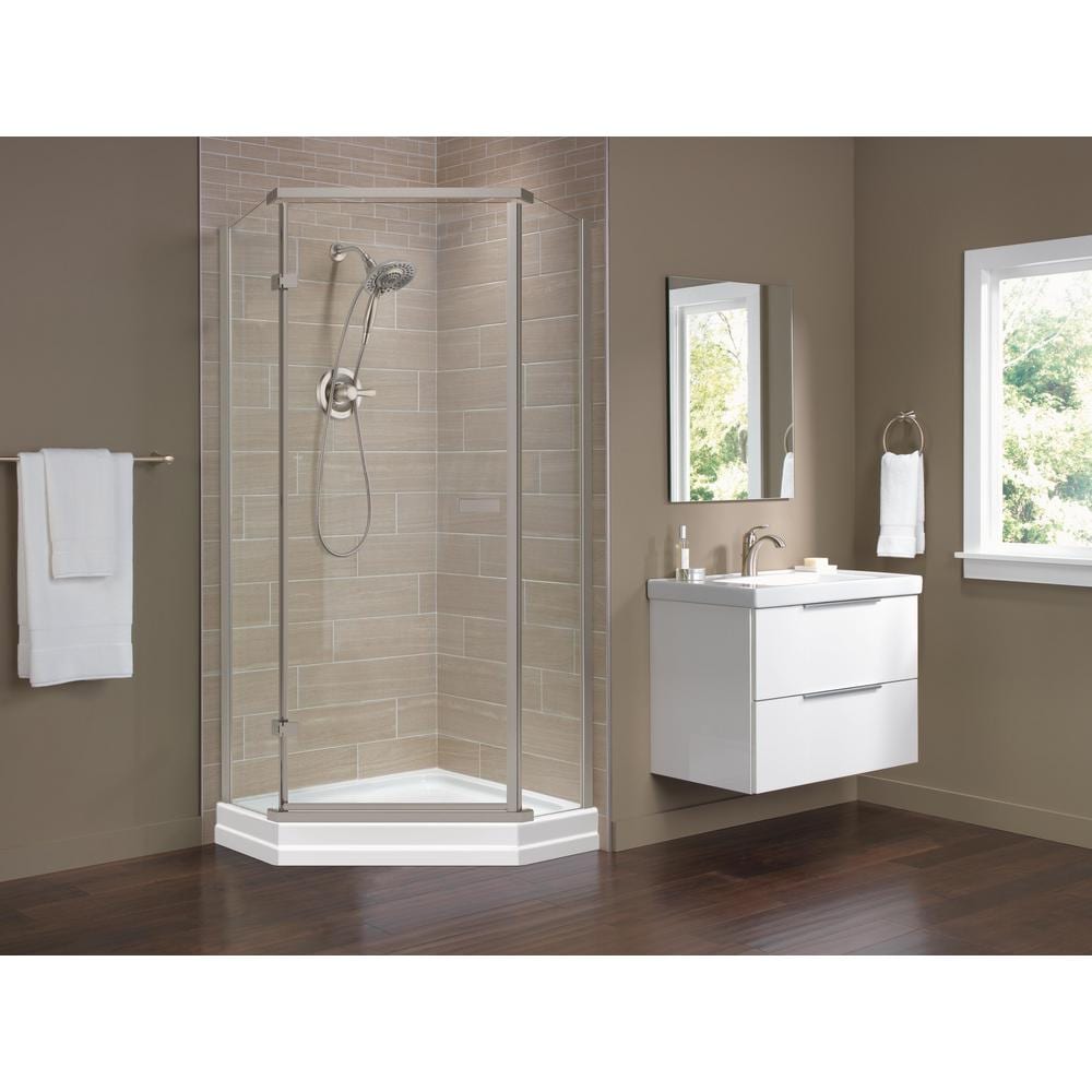 Robinet de lavabo de salle de bain à trou unique Lahara à poignée unique et à montage sur pont, débit standard en acier inoxydable