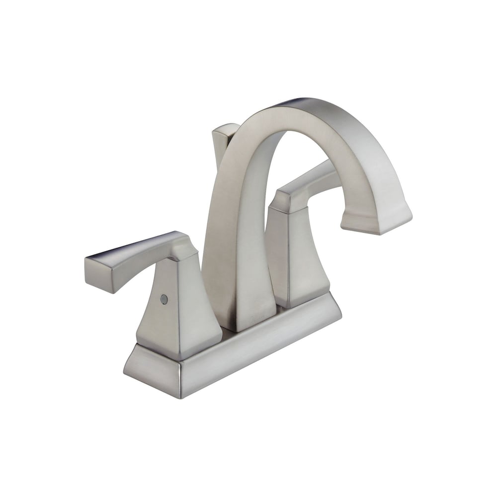 Dryden 4 inch Centerset, 2 Handle High Arc Bathroom Sink Faucet in Stainless Steel with Lever Handles