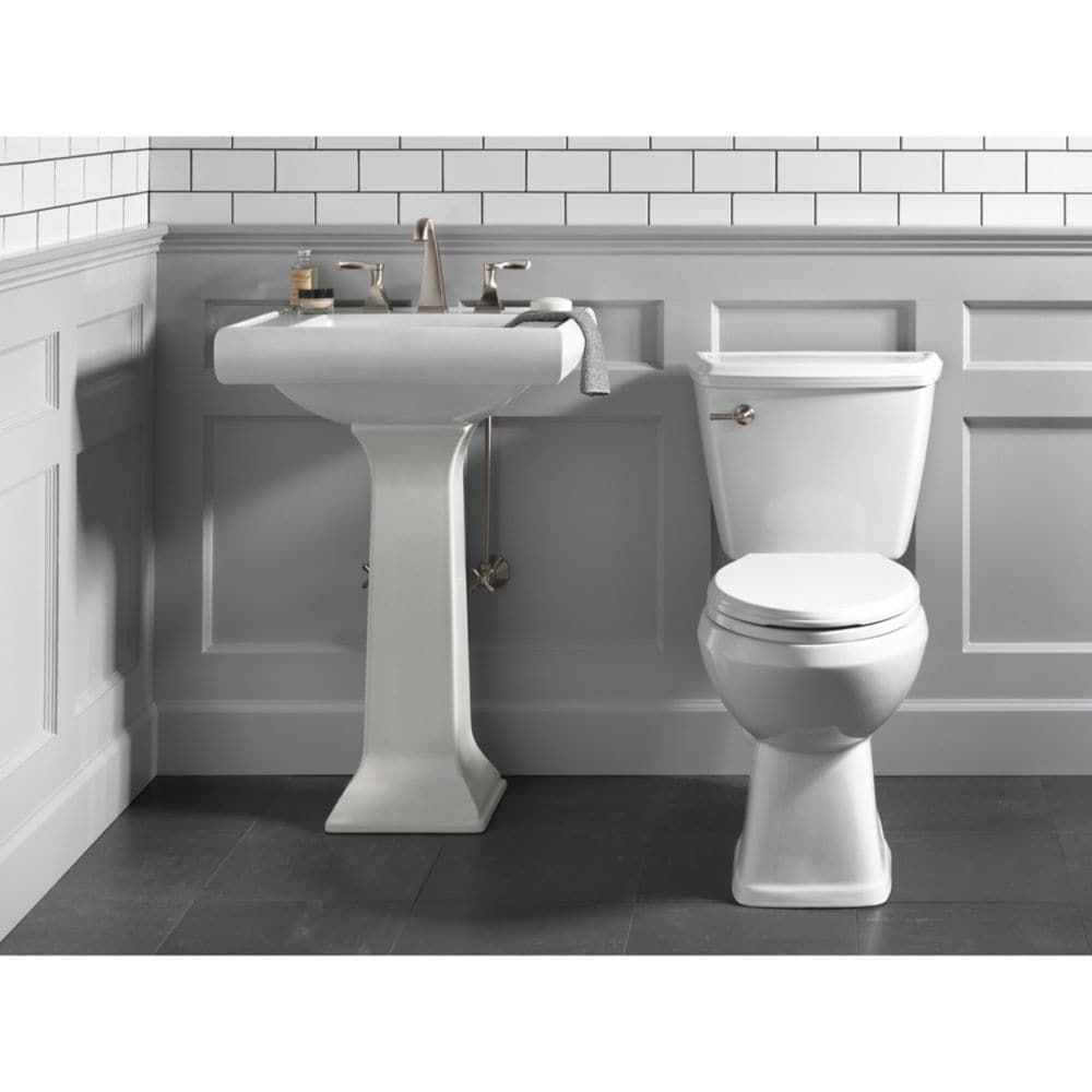 Everly Widespread (8-inch) 2-Handle High Arc Bathroom Faucet in Brushed Nickel with Lever Handles