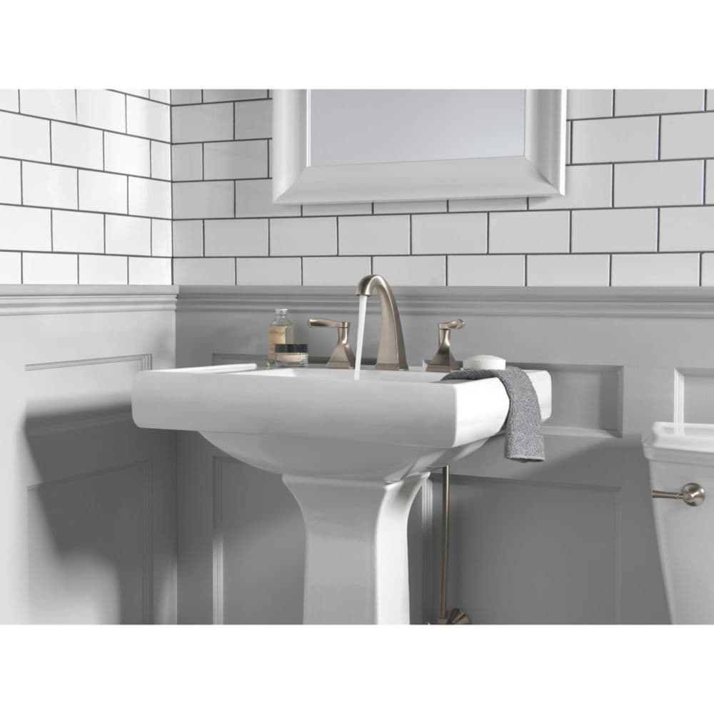 Everly Widespread (8-inch) 2-Handle High Arc Bathroom Faucet in Brushed Nickel with Lever Handles