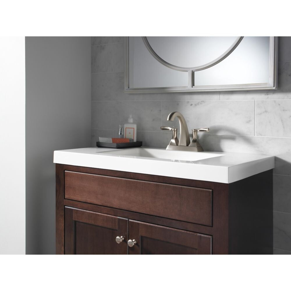 Everly 4 inch Centerset, 2 Handle Bathroom Sink Faucet in SpotShield Brushed Nickel