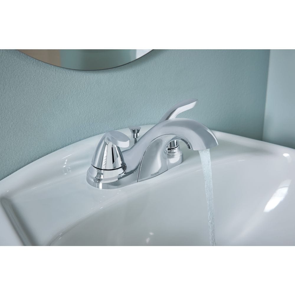 Adler 2 Handle 4-inch Centerset Bathroom Sink Faucet/Tap in Chrome (Drain and Valve Included)