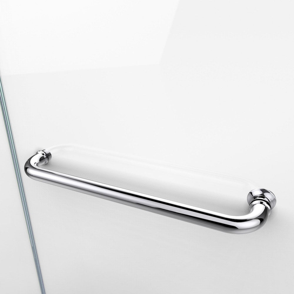 Aqua Swing 34 in. W x 58 in. H Frameless Pivot Bathtub Door in Chrome with Clear Tempered Glass