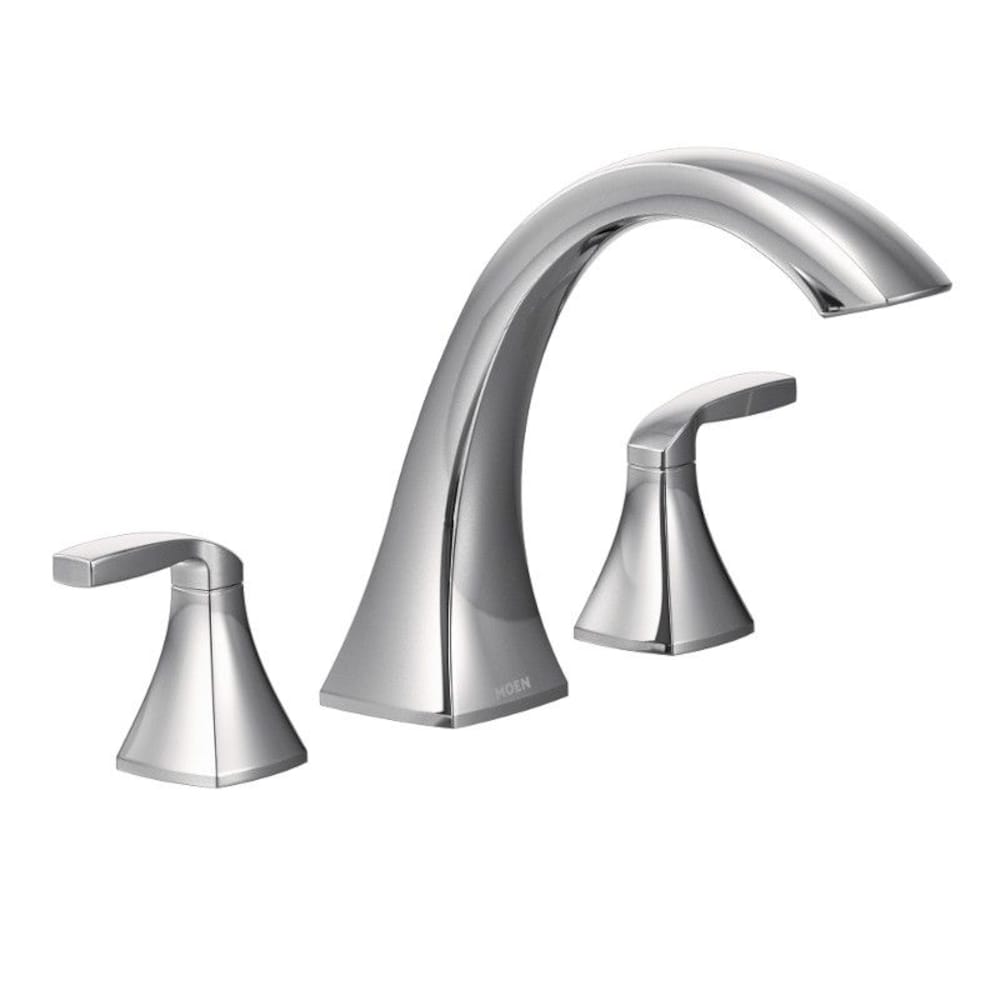 Voss 2-Handle Deck-Mount High-Arc Roman Tub Faucet Trim Kit in Chrome (Valve Not Included)