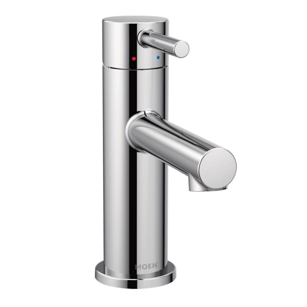 Robinet de lavabo de salle de bain à poignée unique de 4 pouces avec plaque de pont en chrome (vidange et valve incluses)
