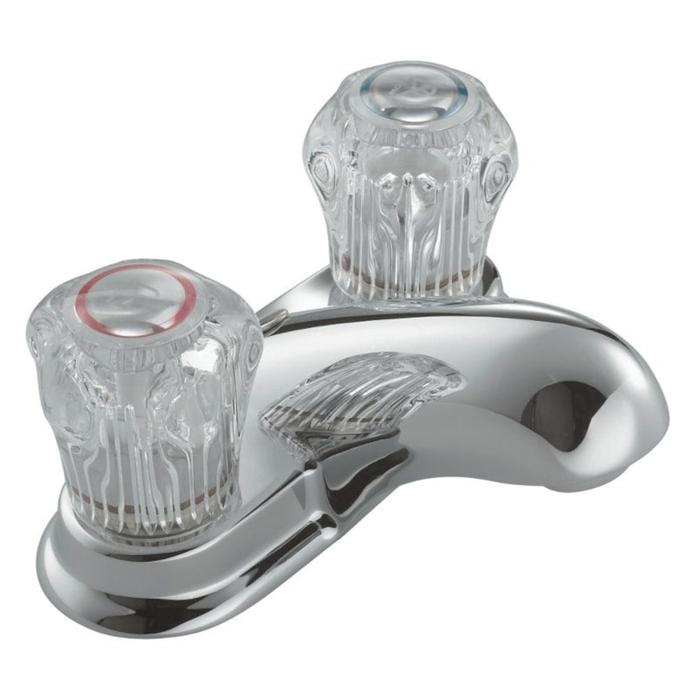 II 2 Handle 4-inch Centerset Bathroom Sink Faucet/Tap in Chrome (Drain Not Included; Valve Included)