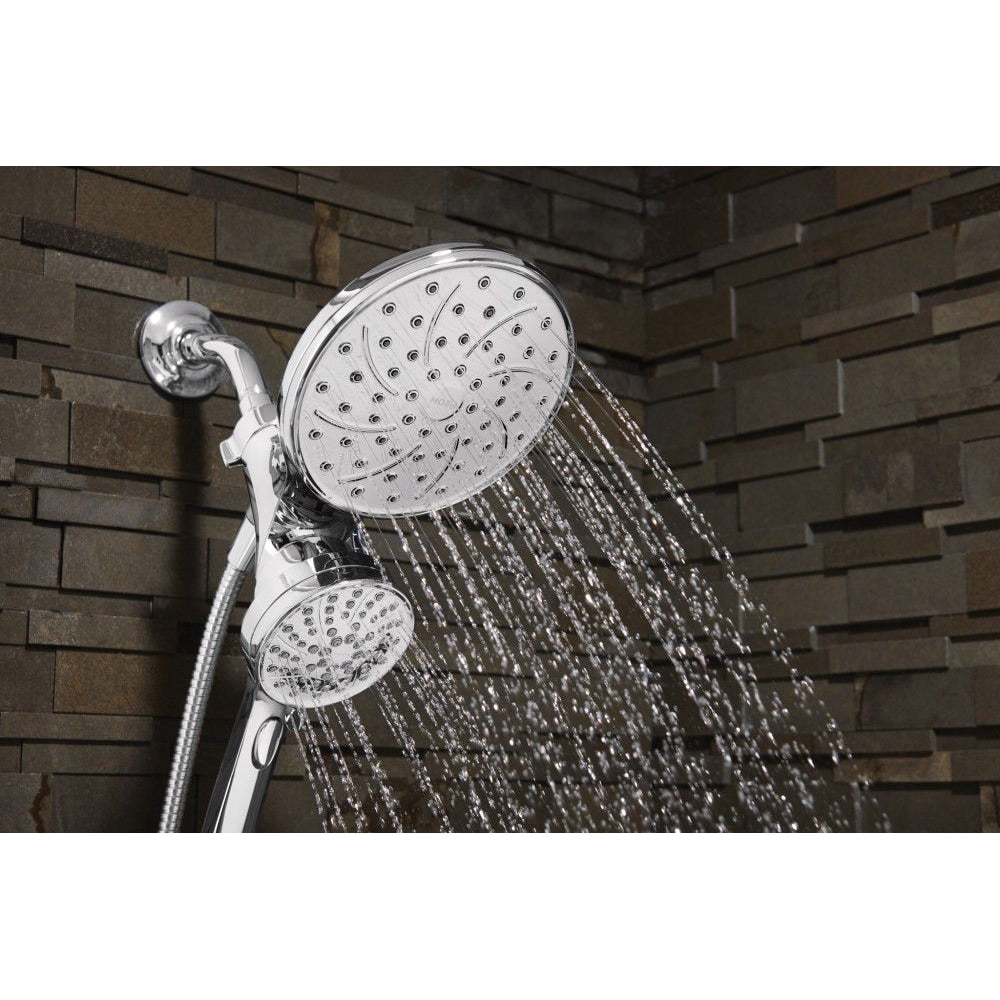 Attract 6-Setting Rain Shower and Handheld Shower Head with Magnetic Dock in Chrome