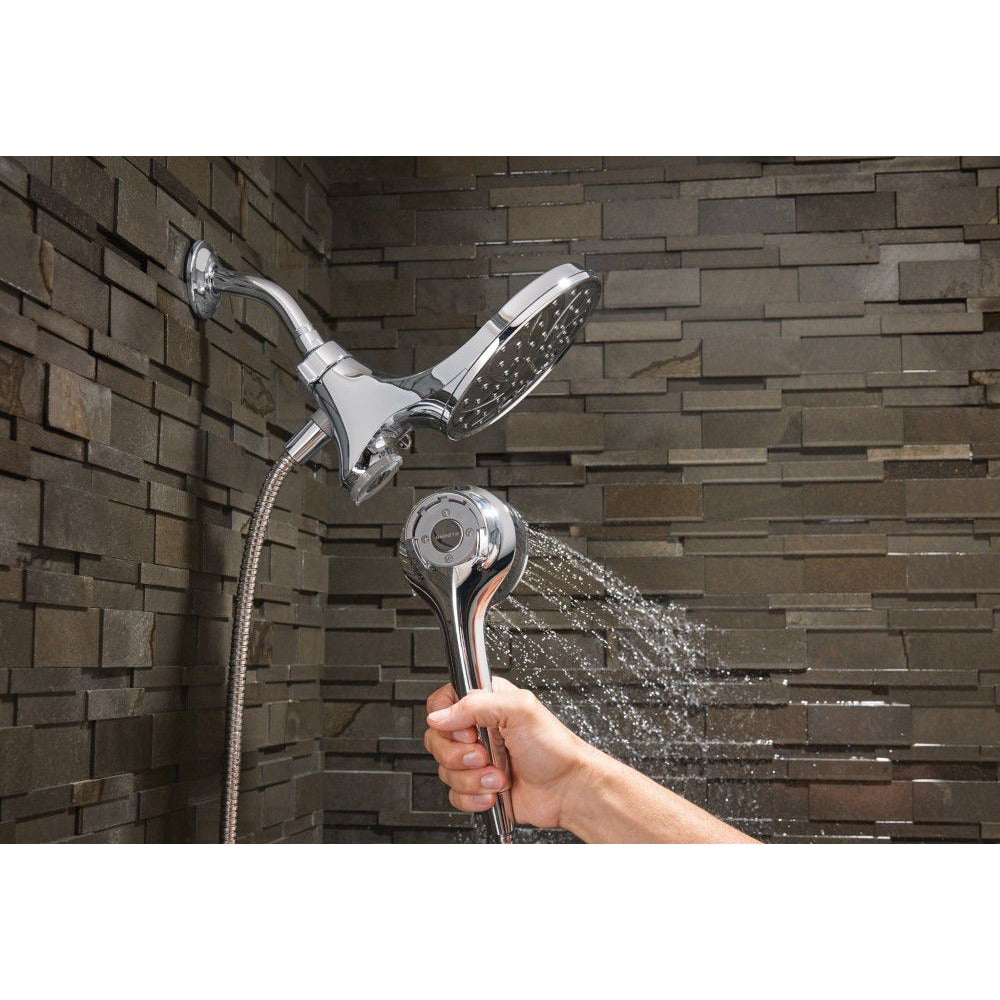 Attract 6-Setting Rain Shower and Handheld Shower Head with Magnetic Dock in Chrome