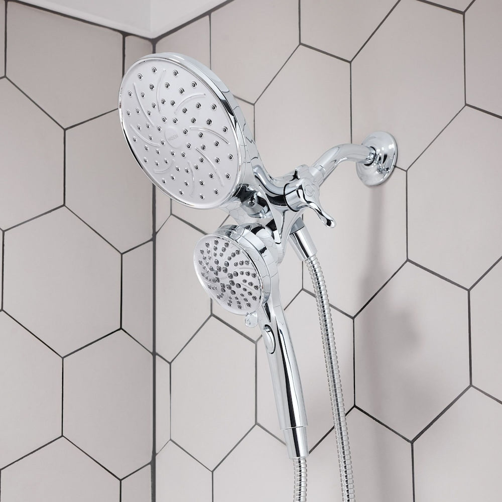 Attract 6-Setting Rain Shower and Handheld Shower Head with Magnetic Dock in Chrome