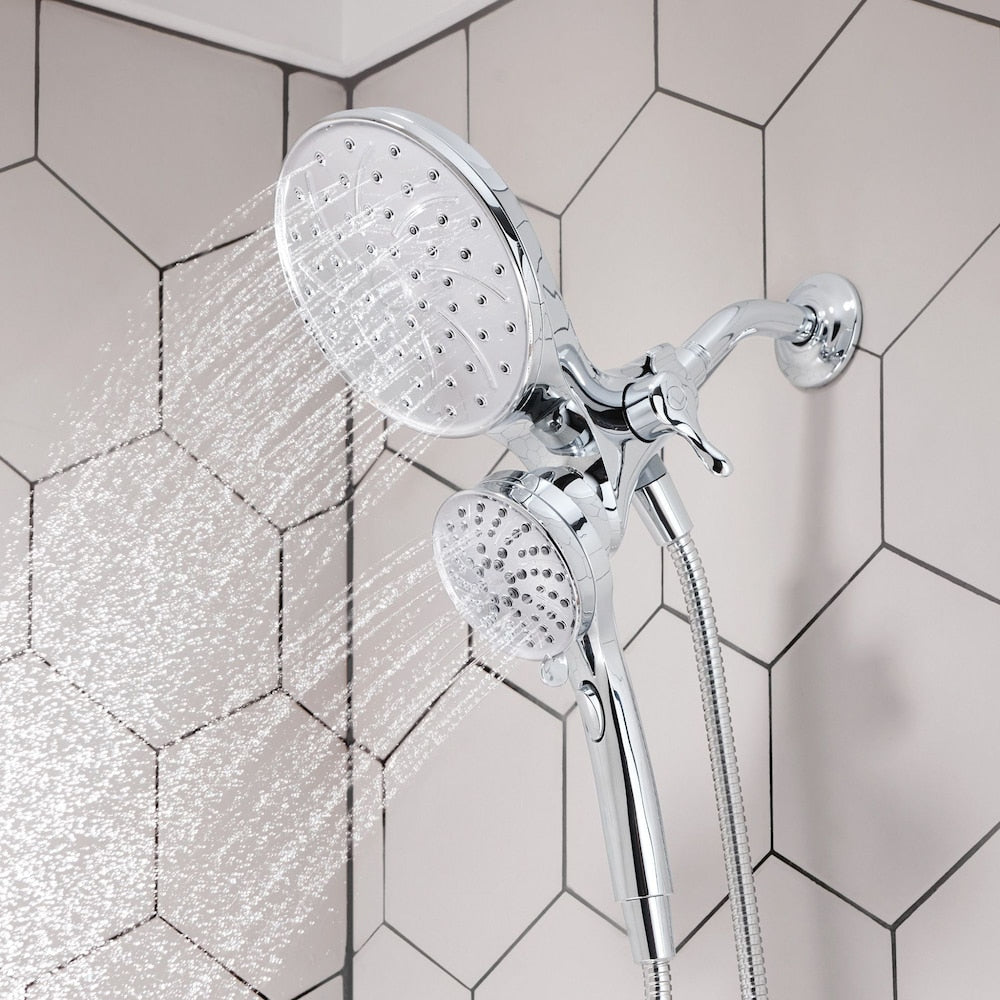 Attract 6-Setting Rain Shower and Handheld Shower Head with Magnetic Dock in Chrome
