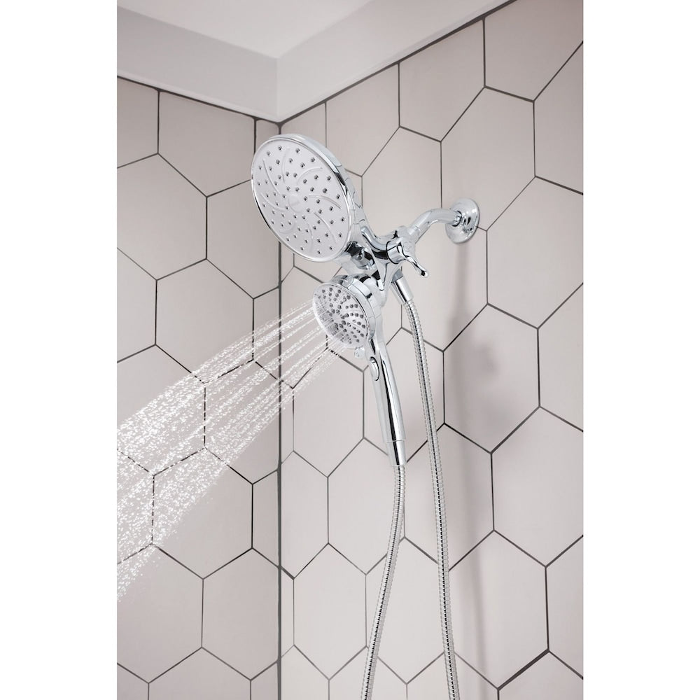 Attract 6-Setting Rain Shower and Handheld Shower Head with Magnetic Dock in Chrome