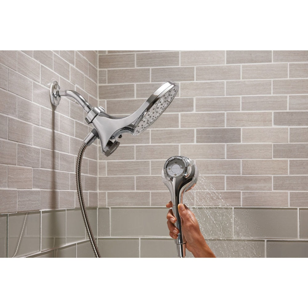 Attract 6-Setting Rain Shower and Handheld Shower Head with Magnetic Dock in Chrome