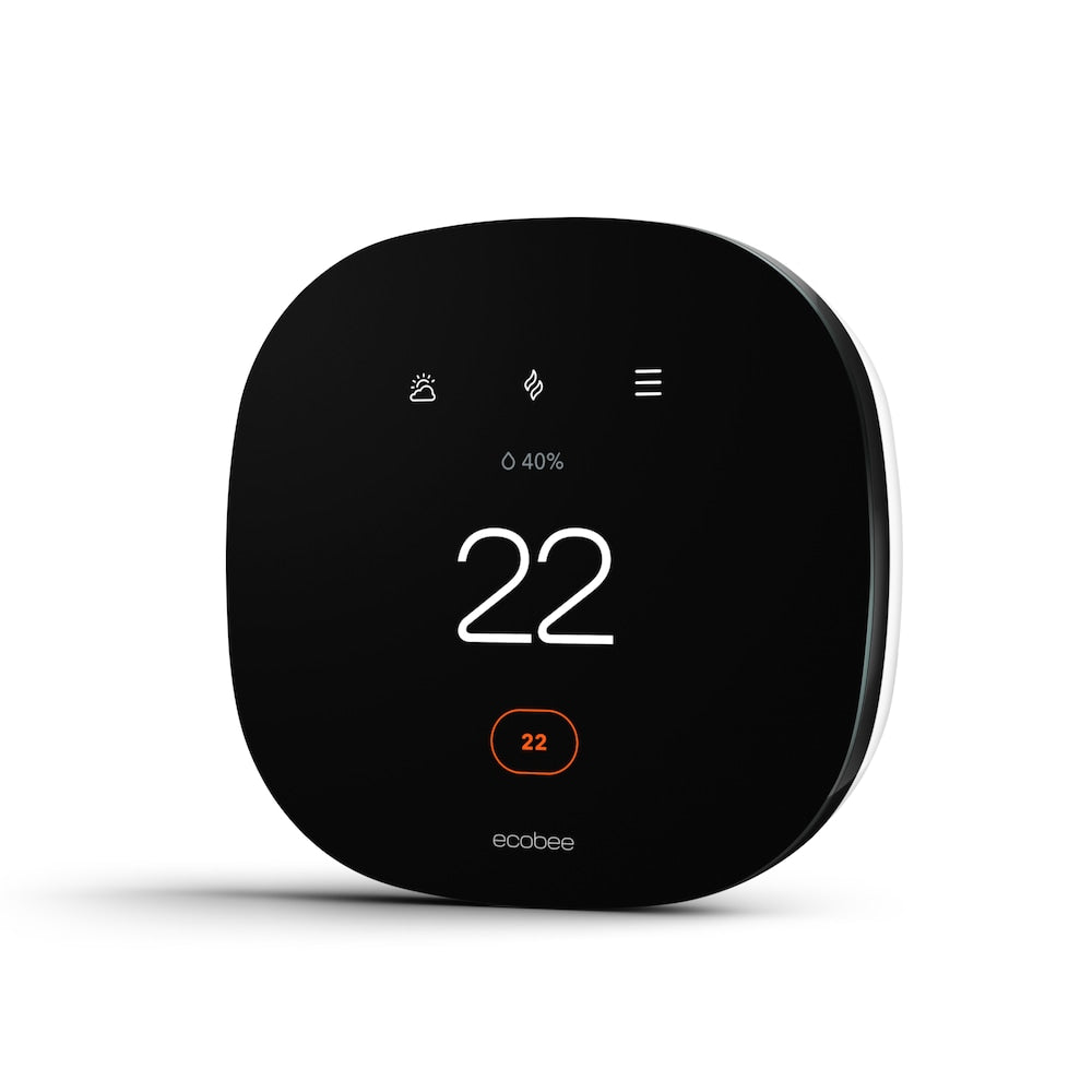 Thermostat intelligent ecobee3 Lite - Thermostat Wi-Fi programmable - Fonctionne avec Siri, Alexa, Google Assistant - Certifié Energy Star - Installation à faire soi-même, Noir