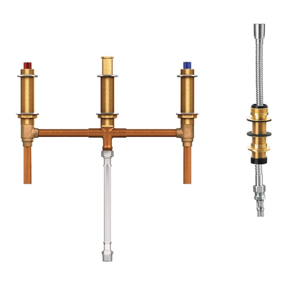 2-Handle 4-Hole Roman Tub Fixed Rough-In Valve with Shower Diverter - 1/2-inch CC Connection