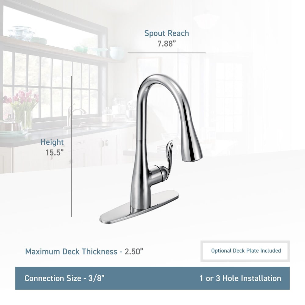 Arbor Pull Down Kitchen Faucet/Tap in Spot Resistant Stainless Steel