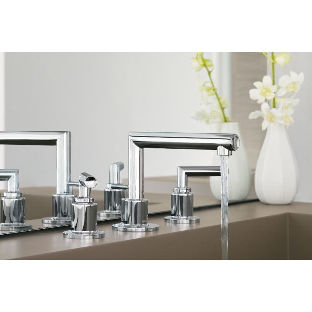 Robinet de lavabo de salle de bain à 2 poignées Arris de 8 à 16 pouces en chrome (drain inclus; valve non incluse)