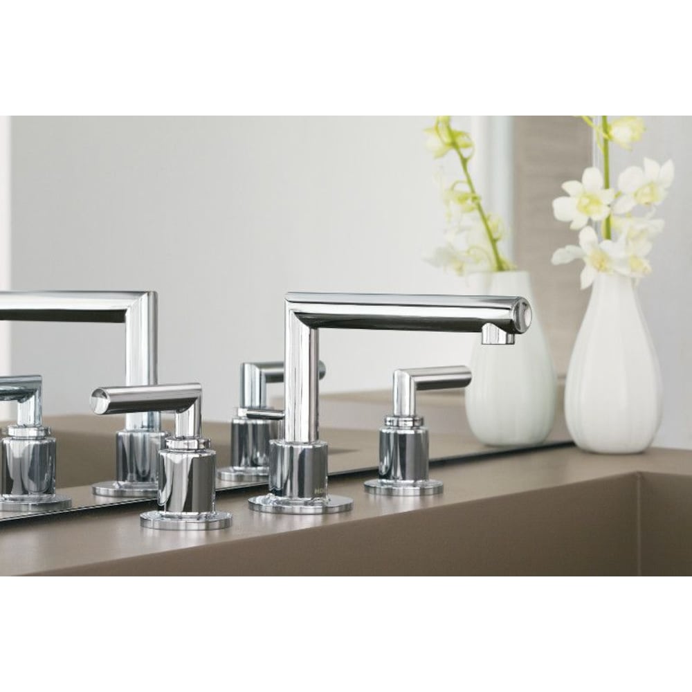 Robinet de lavabo de salle de bain à 2 poignées Arris de 8 à 16 pouces en chrome (drain inclus; valve non incluse)