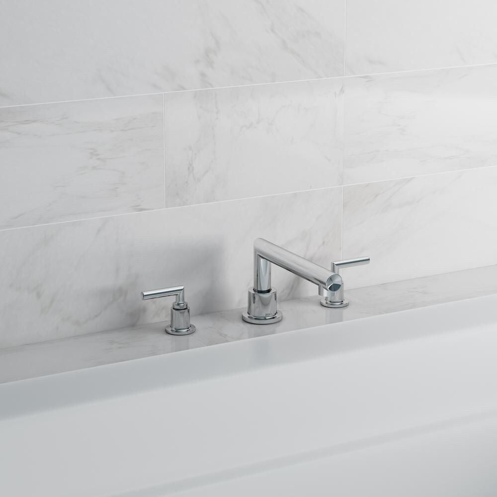 Arris 2-Handle Deck-Mount High-Arc Roman Tub Faucet Trim Kit in Chrome (Valve Not Included)