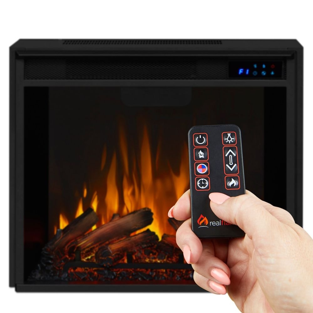 Meuble TV avec cheminée électrique et console multimédia Valmont de 76 pouces en acajou foncé