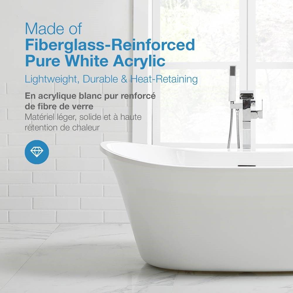 Riley 60-inch Freestanding Tub in White
